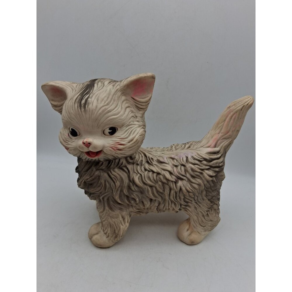 1960's Edward Mobley Co. Rubber Toy Cat NO LONGER SQUEAKS Vintage
